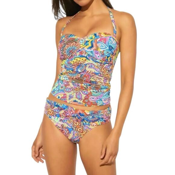 Bleu Rod Beattie Groovy Baby Twist Bandana Print Tankini Two Piece Size Medium - Picture 1 of 16